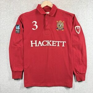 HACKETT London #3 Klosters Snow Polo Swiss Team Jersey Rugby Shirt size Large